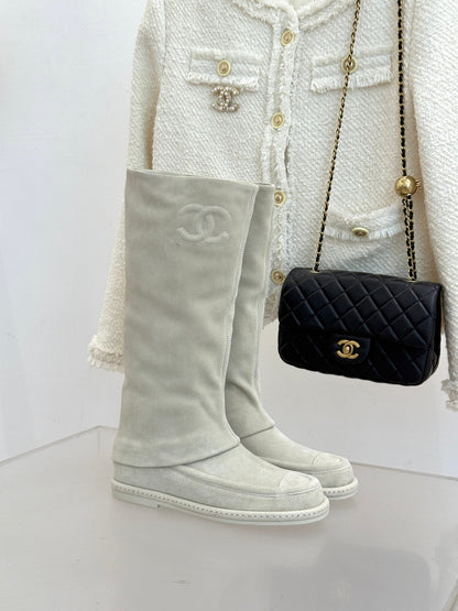 C 25 Classic Embroidered Suede Pants and Boots