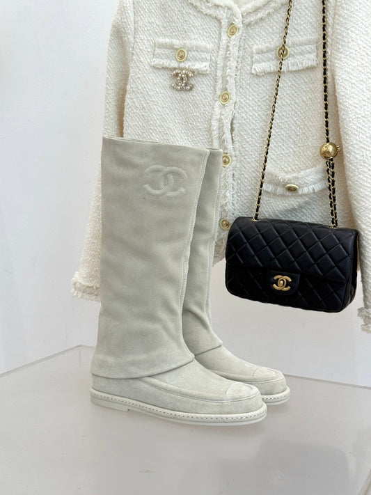 C 25 Classic Embroidered Suede Pants and Boots