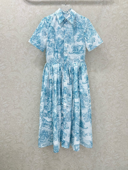D 25 New Jungle Animal Print Short Sleeve Long Dresses