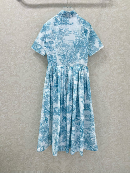 D 25 New Jungle Animal Print Short Sleeve Long Dresses