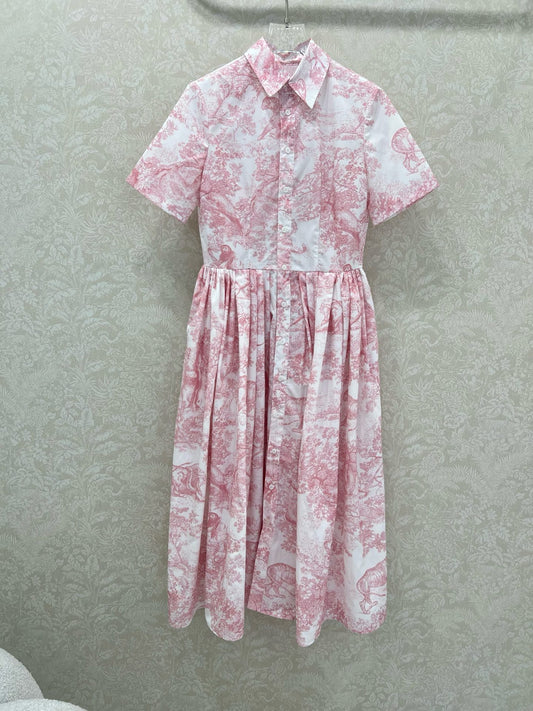 D 25 New Jungle Animal Print Short Sleeve Long Dresses