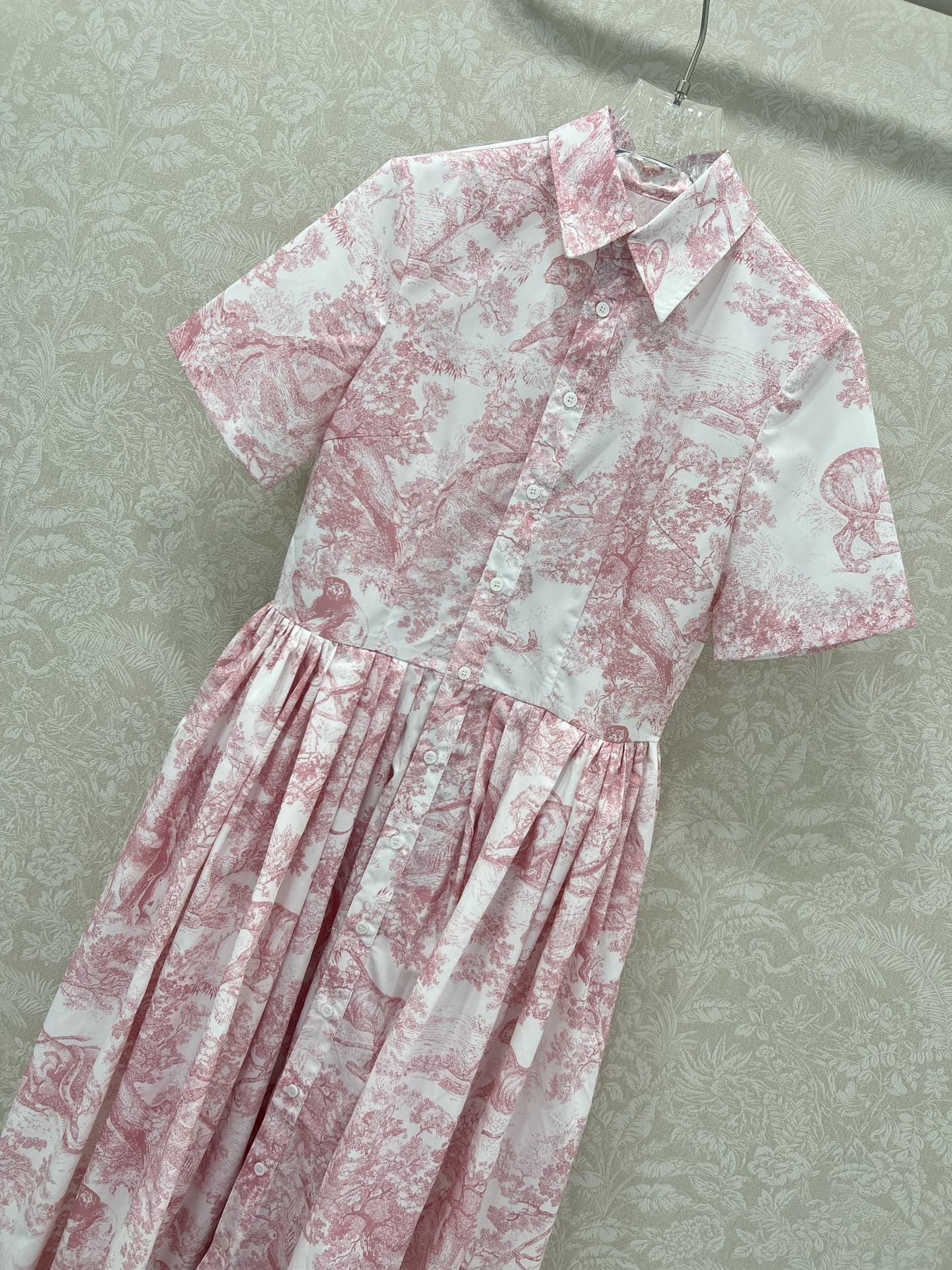 D 25 New Jungle Animal Print Short Sleeve Long Dresses