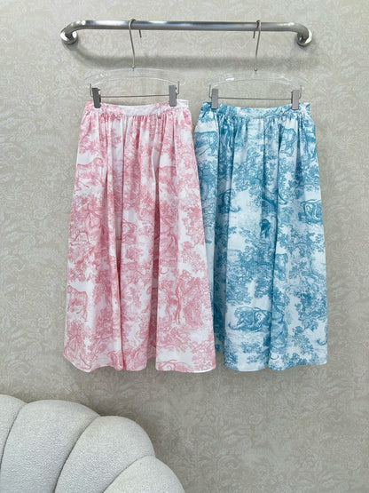 D 25 New Jungle Animal Print Pleated Half Skirt