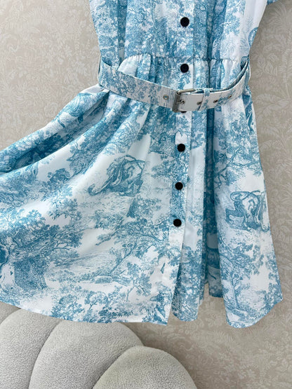 D 25 New Jungle Animal Print Short Sleeve Dress