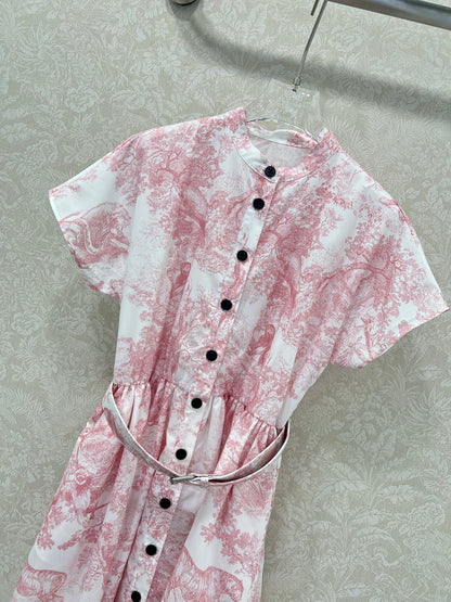 D 25 New Jungle Animal Print Short Sleeve Dress