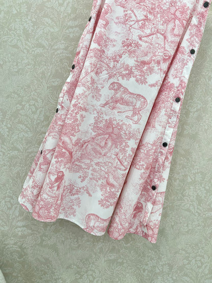 D 25 New Jungle animal print, two side buttons half skirt