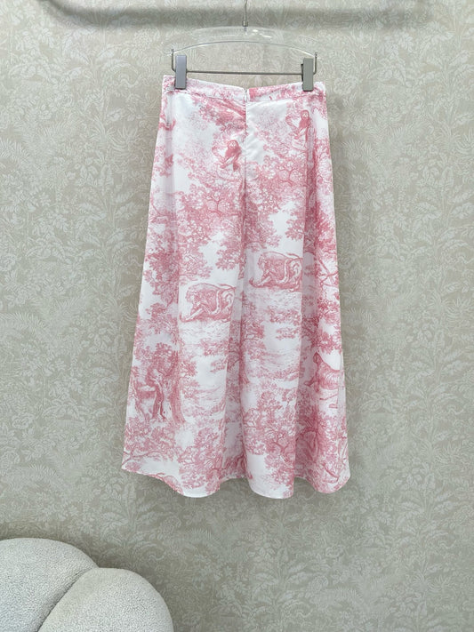 D 25 New Jungle animal print, two side buttons half skirt