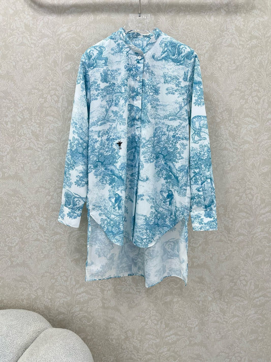 D 25 New Shirt Jungle Animal Print Long Sleeve Shirt