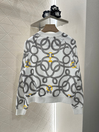 H 24 Rope knot pullover sweater half skirt suit