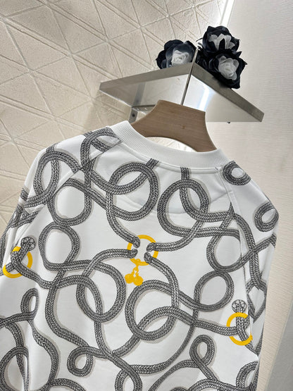 H 24 Rope knot pullover sweater half skirt suit