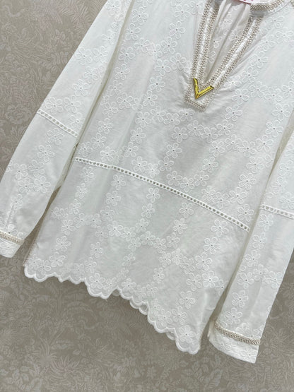 V 25 nouveaux costumes en coton et lin à fleurs sculptées et évidées 