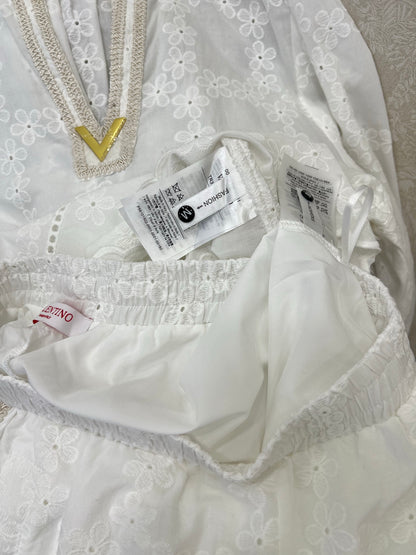 V 25 nouveaux costumes en coton et lin à fleurs sculptées et évidées 