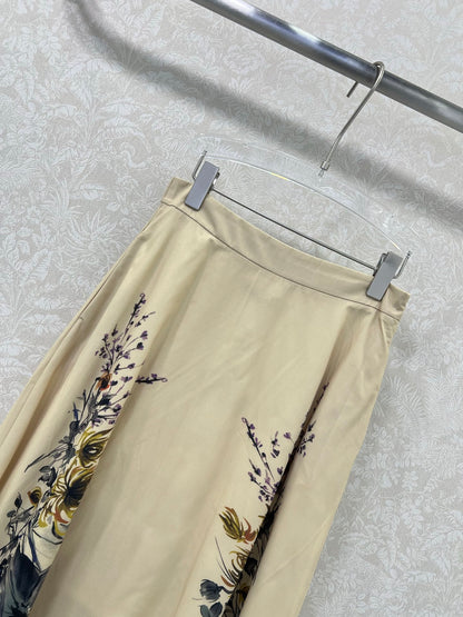 D 25 New ink painting print half skirt