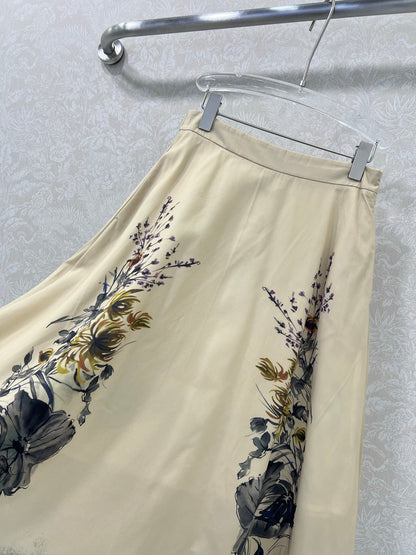 D 25 New ink painting print half skirt