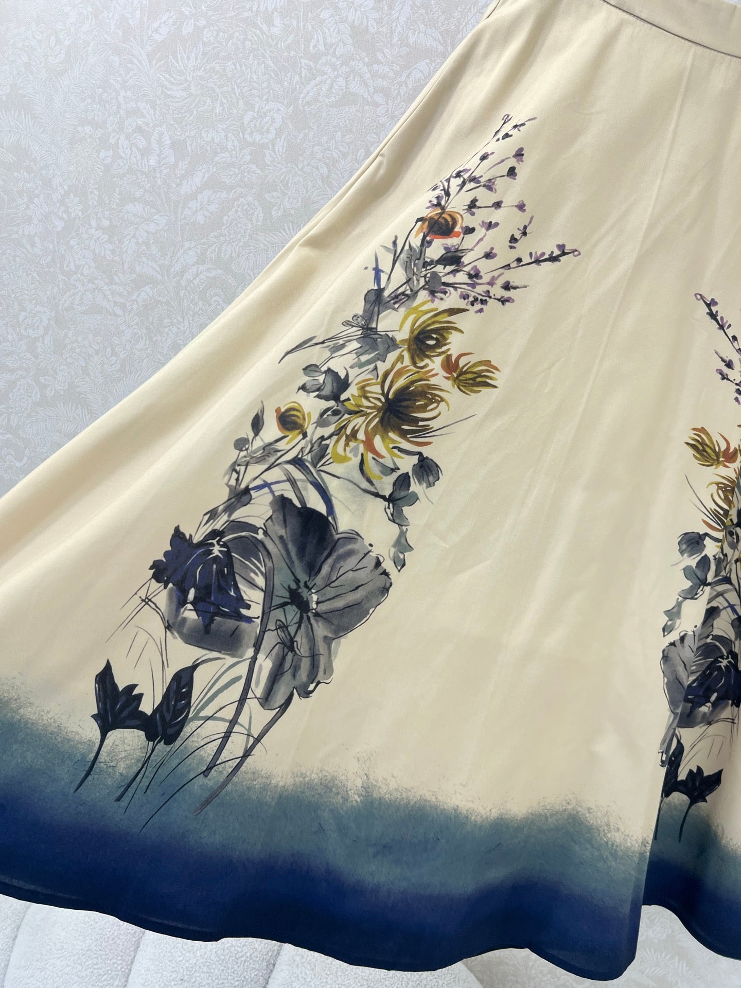 D 25 New ink painting print half skirt