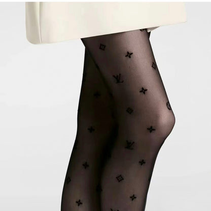 L Classic flocked letter stockings