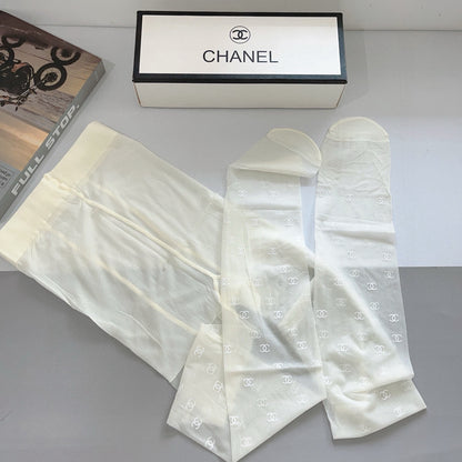 C Hot-selling classic offset printed small logo tights(WHITE\BLACK)