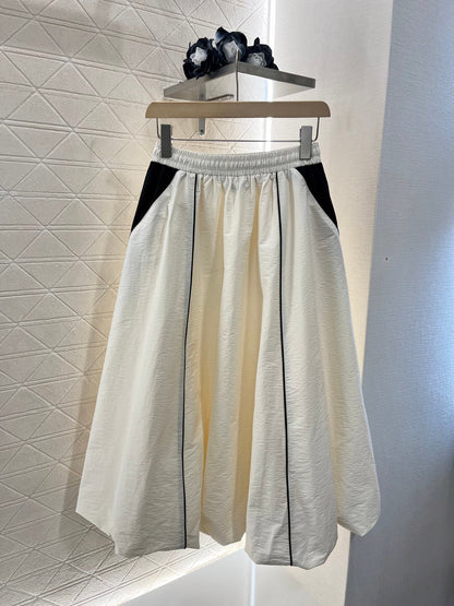 P 25Colorblocked Workwear Half Skirt