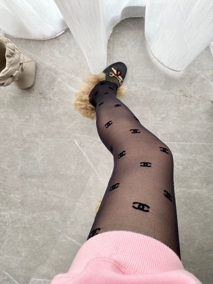 C Classic flocked letter stockings