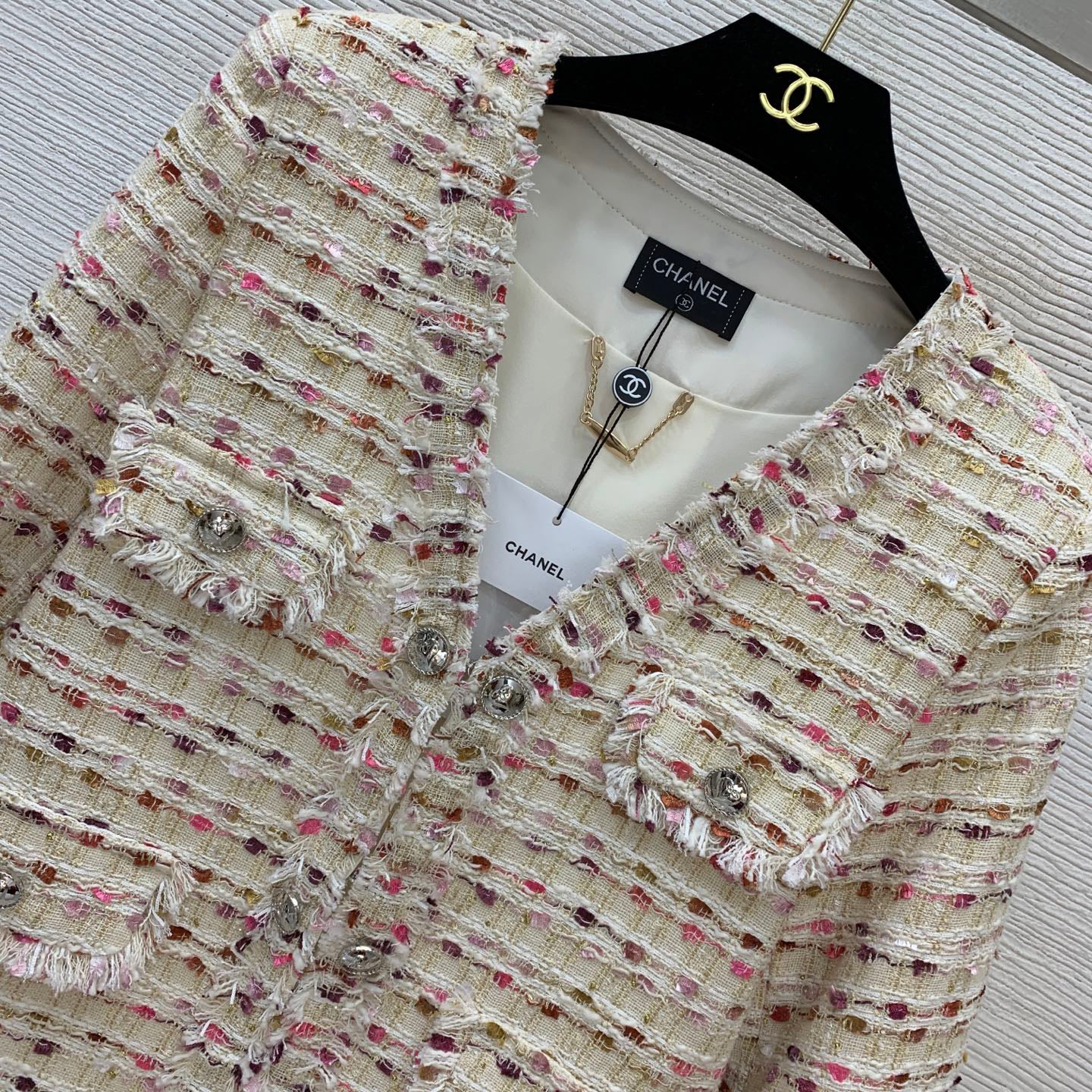 C 25 Colorful tweed woven short coat