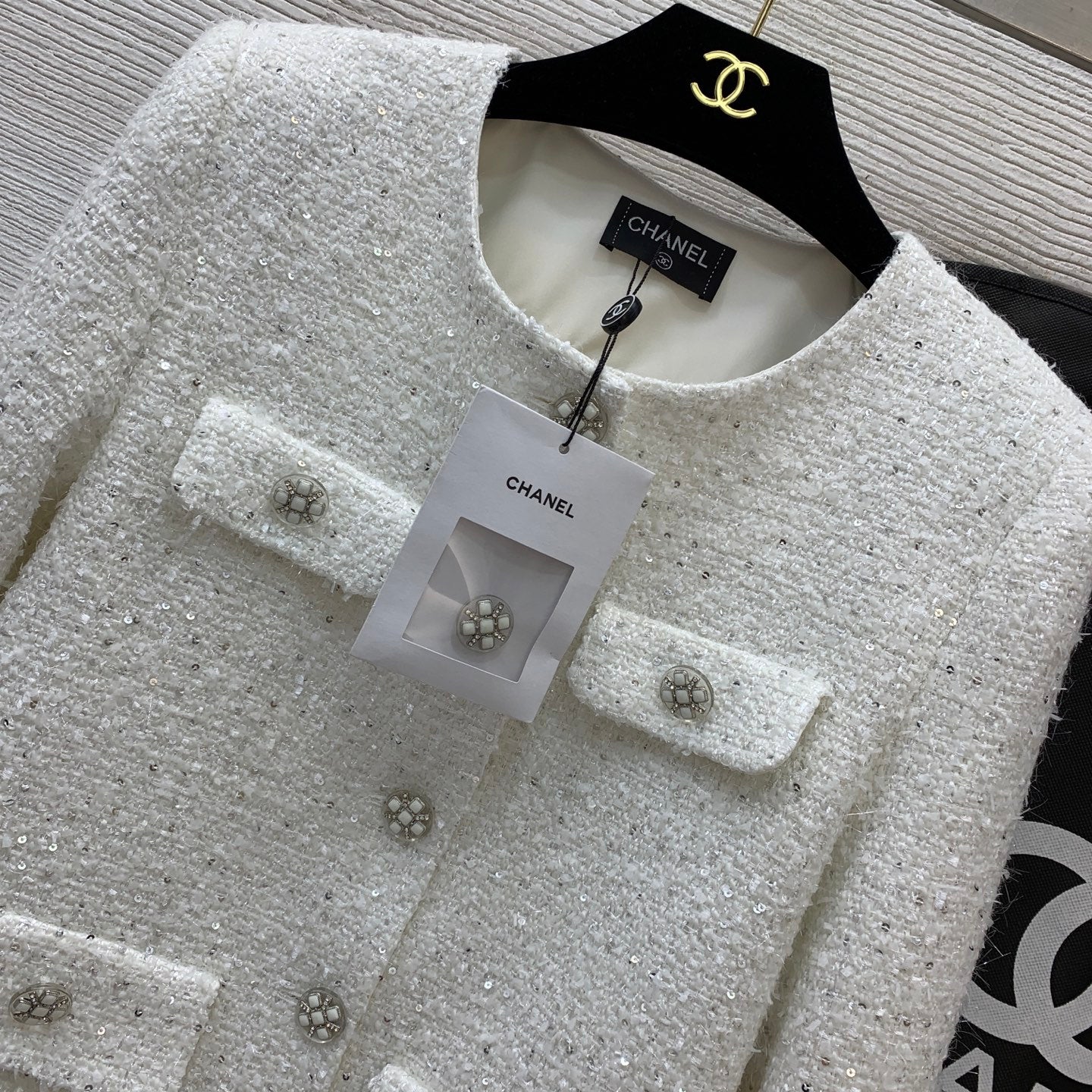 C 25 sequined tweed jacket