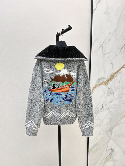 L 25 Jacquard heavy-duty zipper jacket