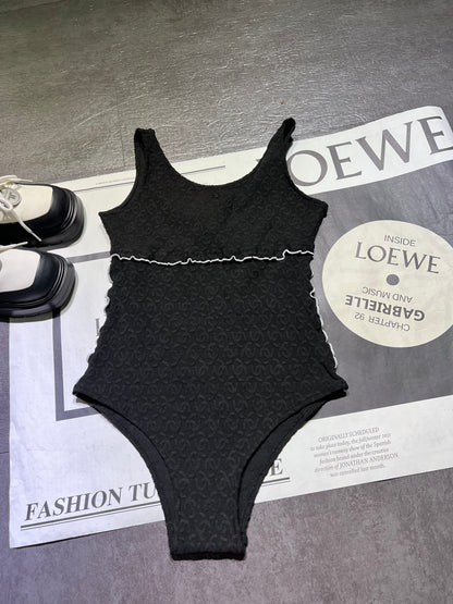 C 25 Black Full Logo Bottom One-piece Swimsuit Shipping