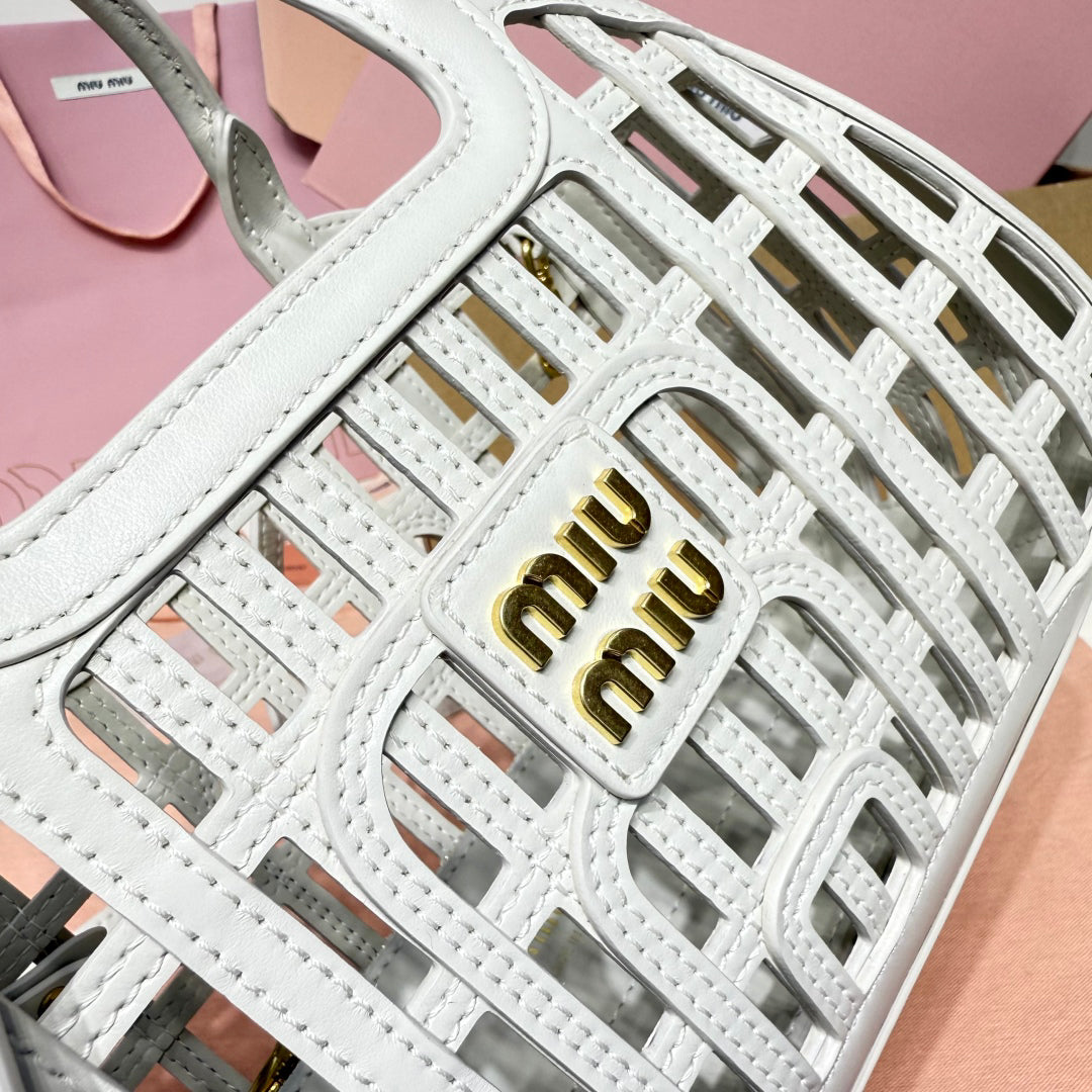 M 25 New Product Vegetable Basket Sea Salt White Soft Naa Leather Handbag 5BA294