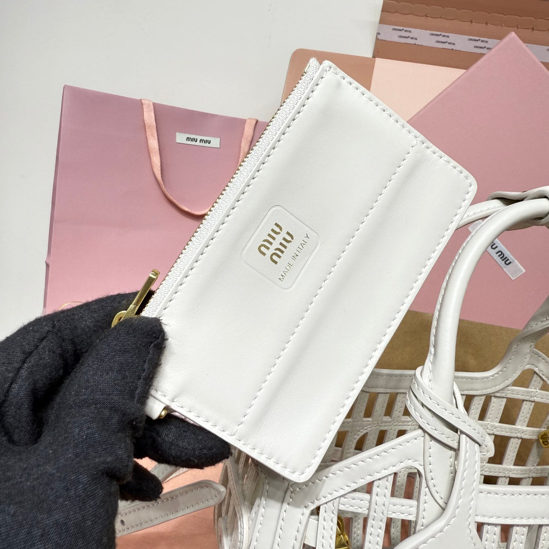 M 25 New Product Vegetable Basket Sea Salt White Soft Naa Leather Handbag 5BA294