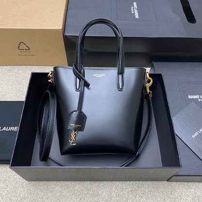 Y 25 New Y mini plain tote bag in black and gold