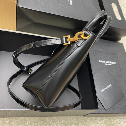 Y 25 New Y mini plain tote bag in black and gold
