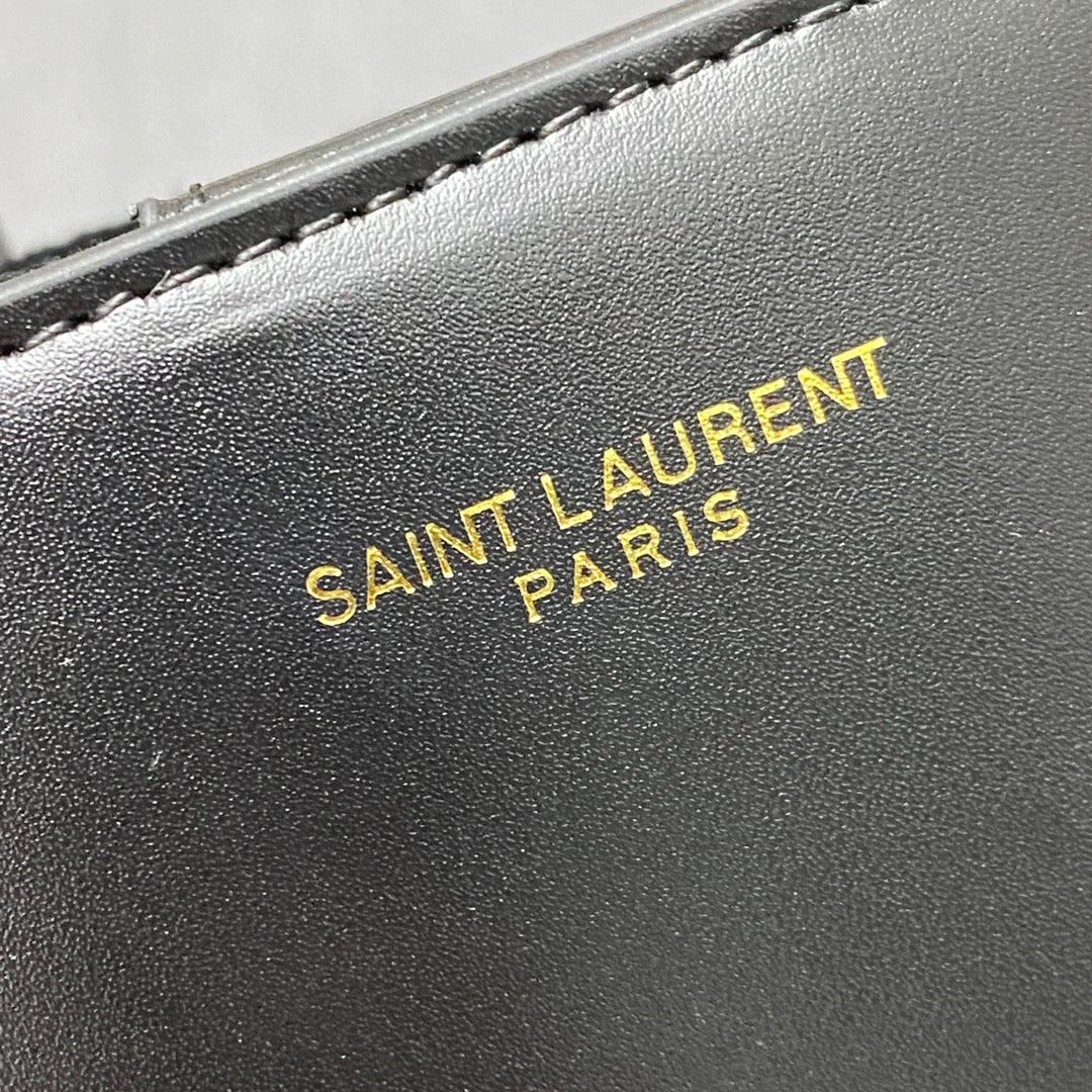 Y 25 New Y mini plain tote bag in black and gold