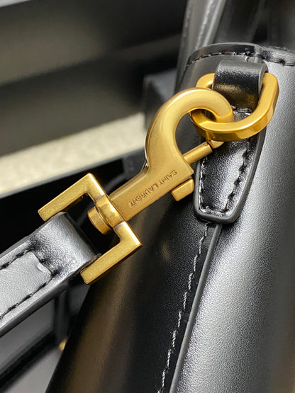 Y 25 New Y mini plain tote bag in black and gold