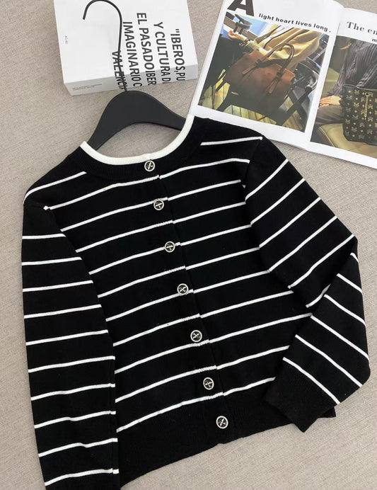 C 25 Striped knitted cardigan