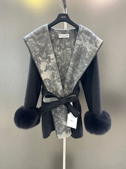 Di 25 Jungle print wool jacket(BROWN/NAVY)
