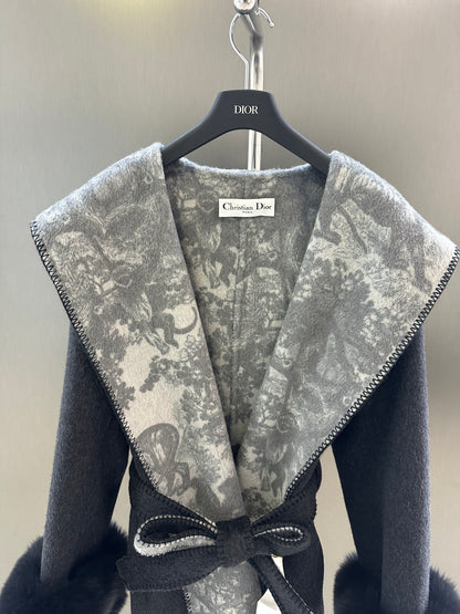 Di 25 Jungle print wool jacket(BROWN/NAVY)