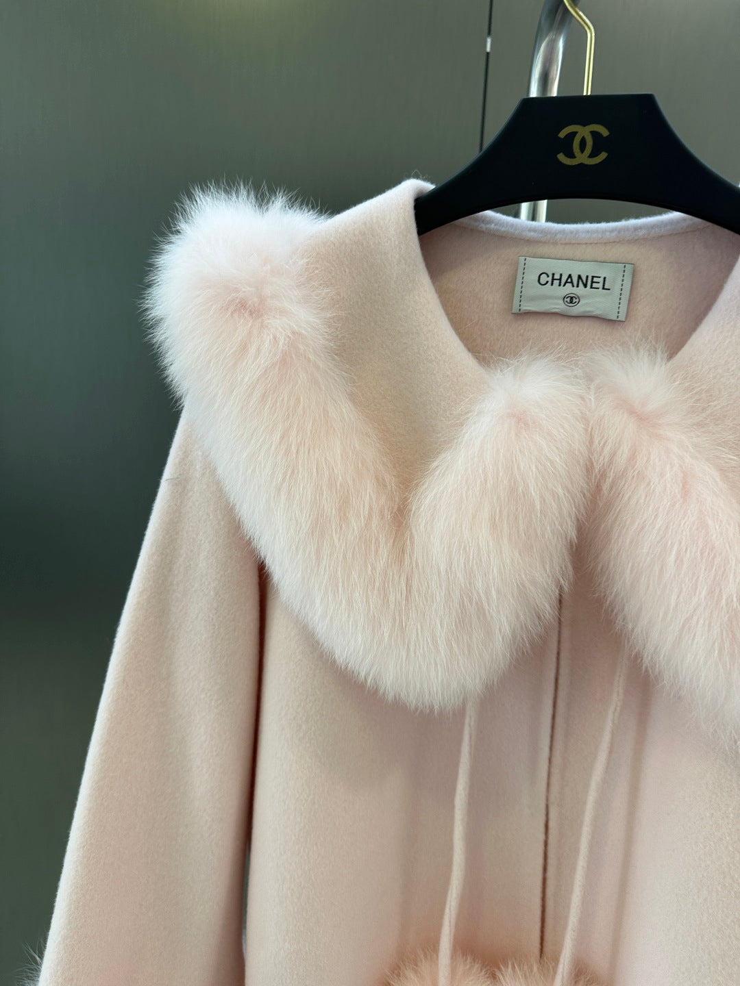 C 25fw New imported white fox fur + Australian superfine wool coat(WHITE/PINK/GRAY)