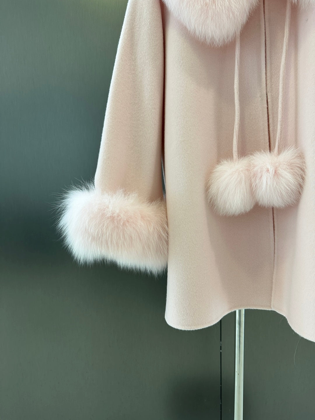 C 25fw New imported white fox fur + Australian superfine wool coat(WHITE/PINK/GRAY)