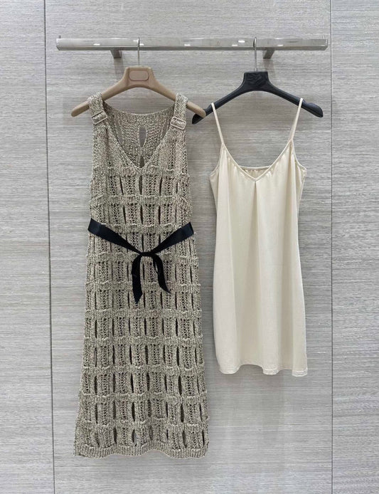 C 25 light pink knit cutout dress