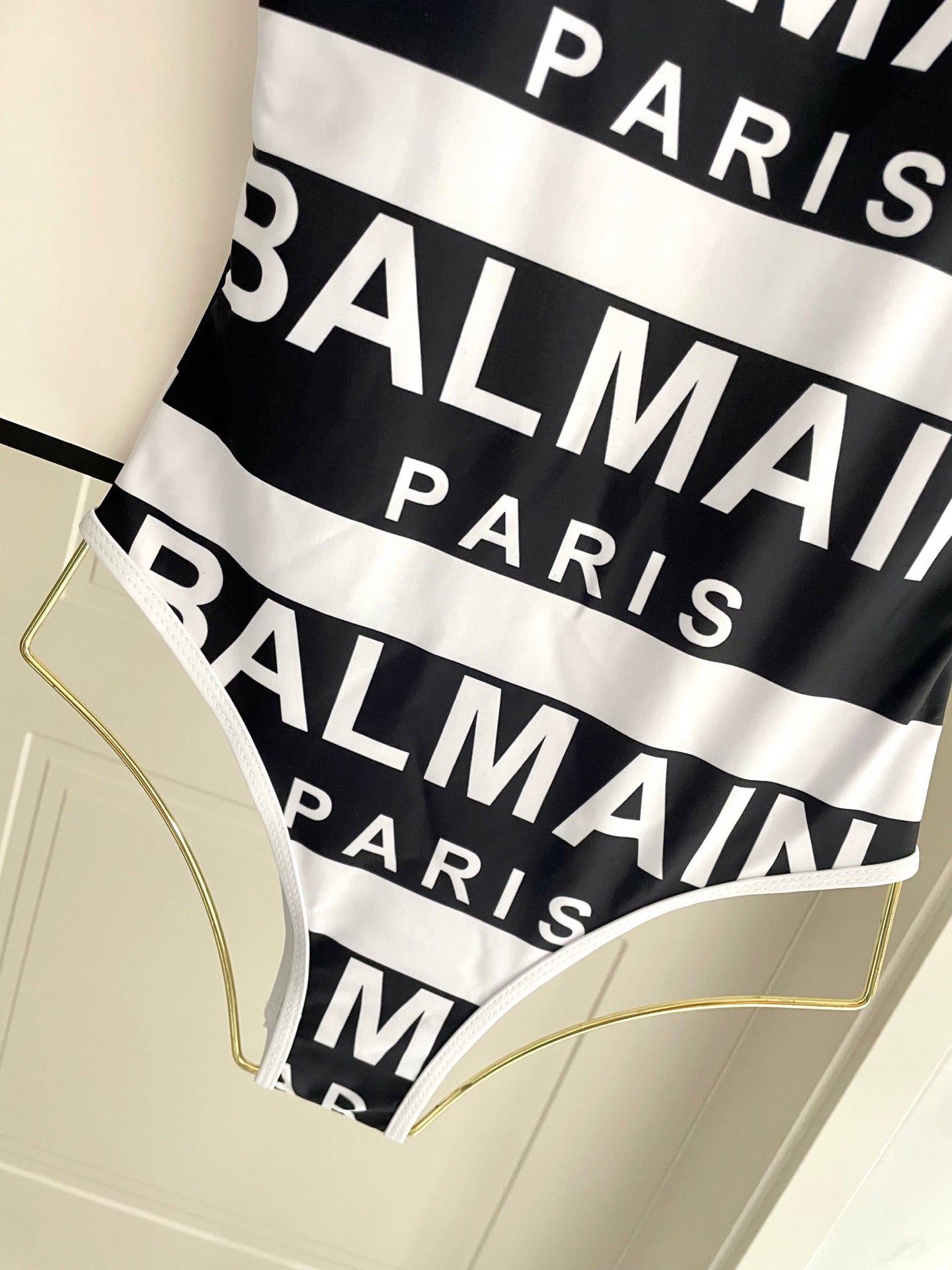 Ba 25 Black and white logo one-piece swimsuit