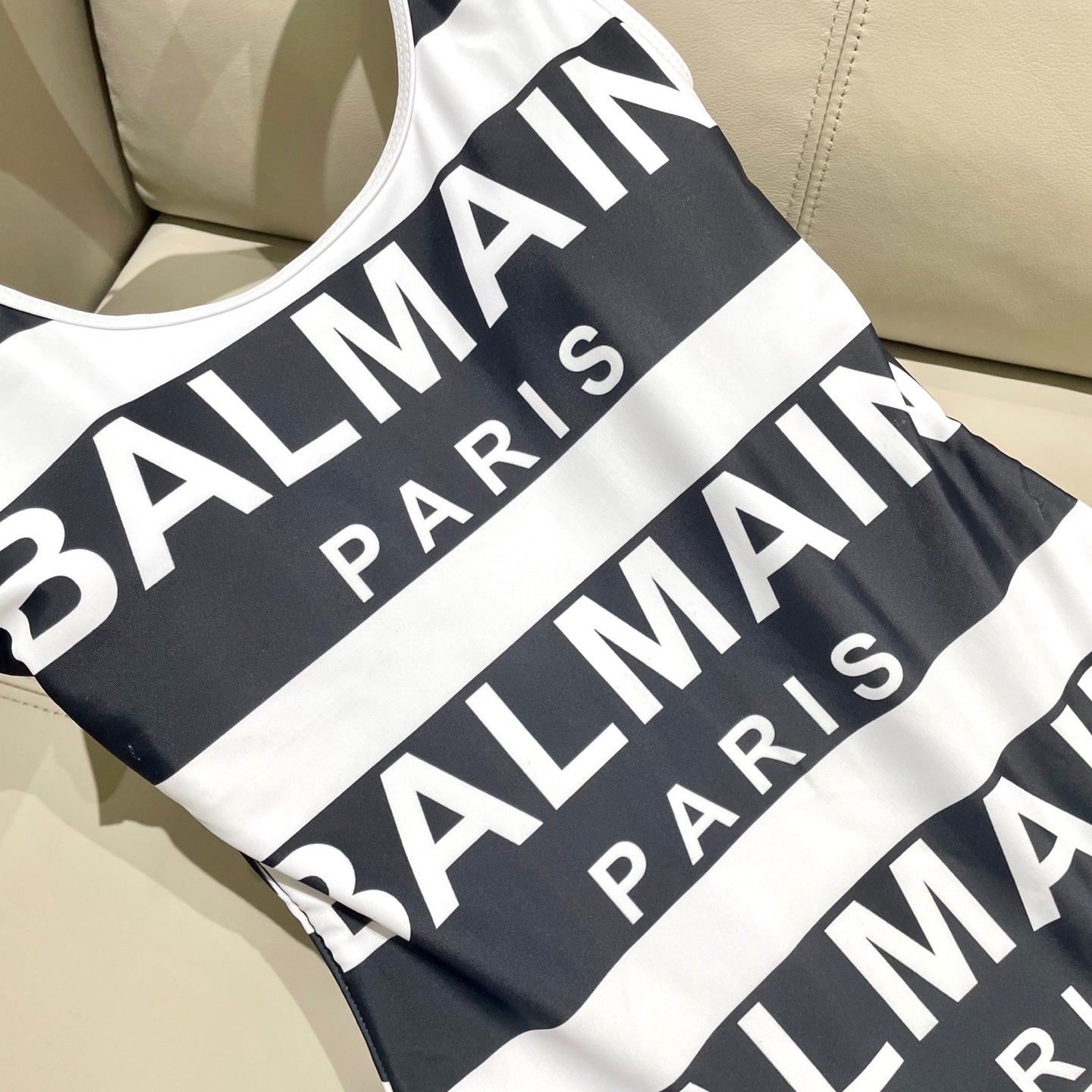 Ba 25 Black and white logo one-piece swimsuit