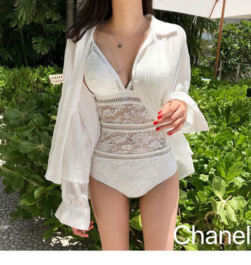 C 25 Cutout Mesh One-piece Swimsuit
