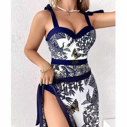 D 25 Animal Jungle Print Swimsuit ➕ Saree Set