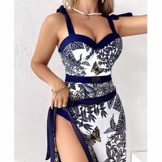 D 25 Animal Jungle Print Swimsuit ➕ Saree Set