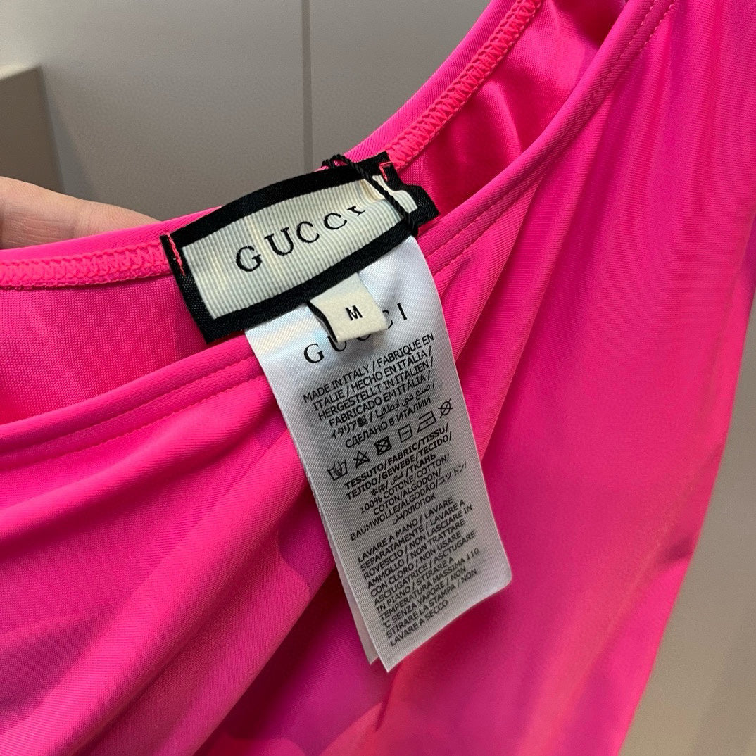 G 25 Pink One Shoulder One Piece Swimsuit