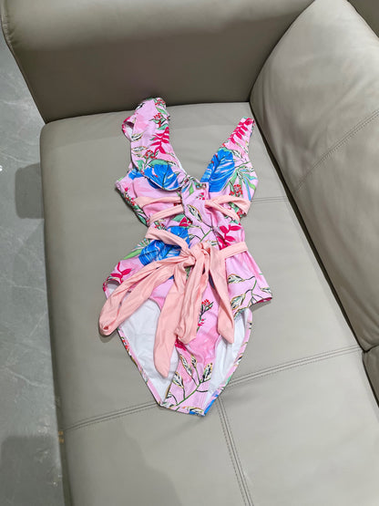 V 25 New Pink One-piece Swimsuit