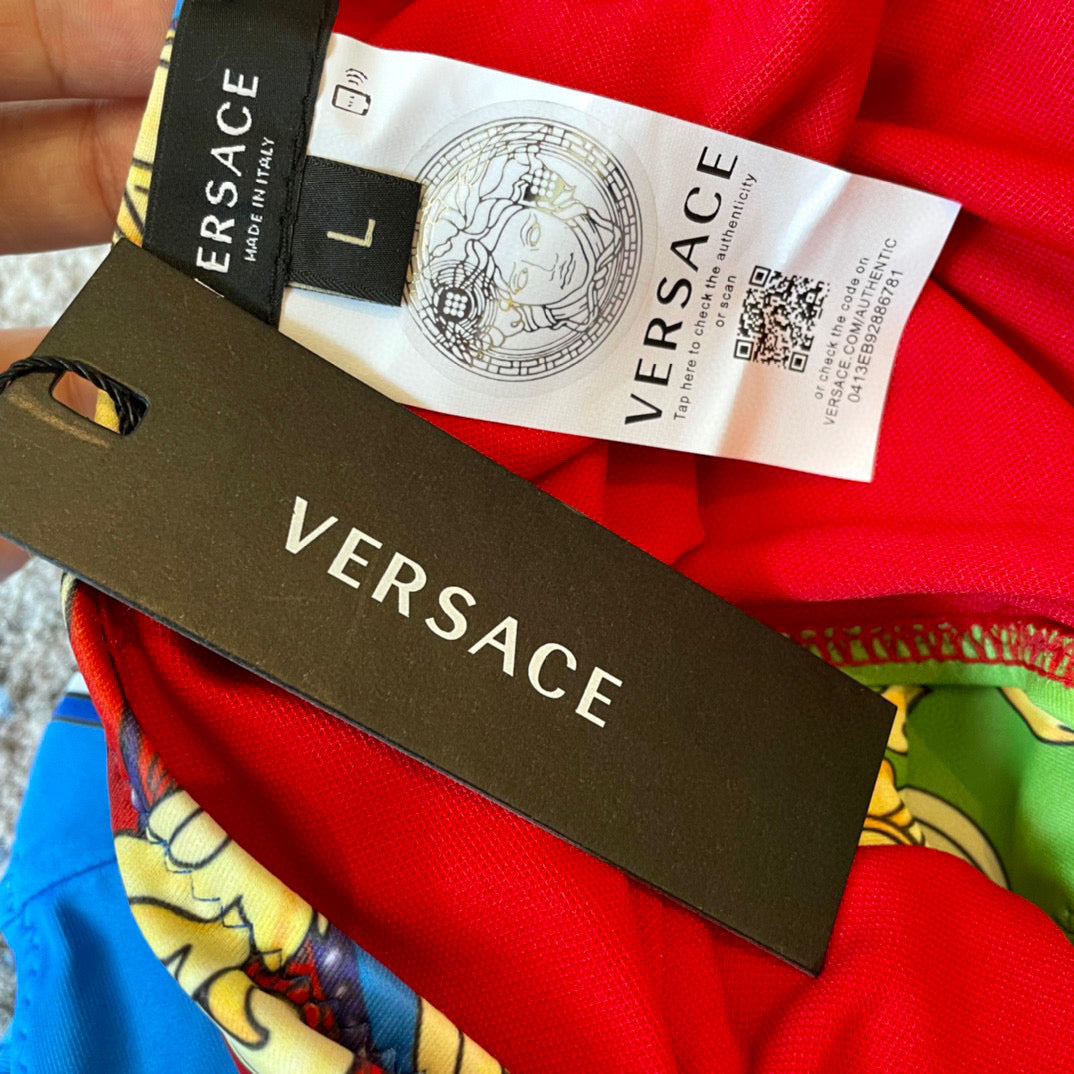 Ve 25 Logo Pattern Fancy One-piece Swimsuit