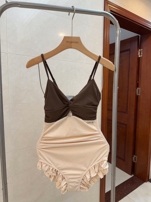 C 25 Shawl + Halter One-piece Swimsuit Set