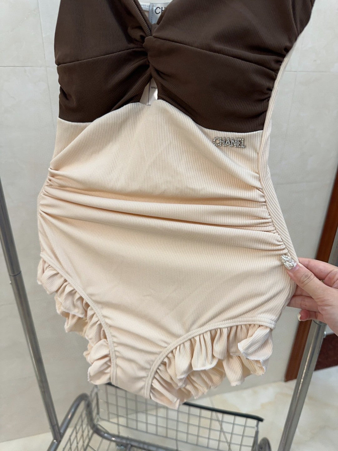C 25 Shawl + Halter One-piece Swimsuit Set