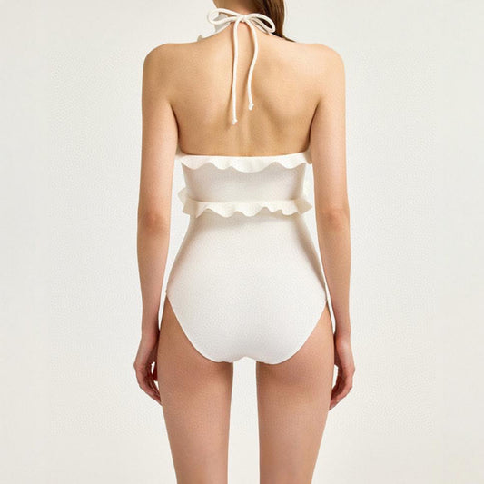 C 25 New Pure White One-piece Swimsuit